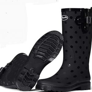 K Komforme Polka Dot Tall Rainboots Size 10
